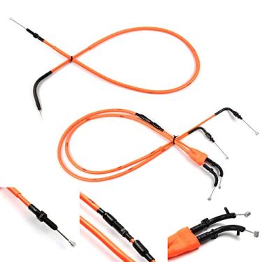 Imagem de zurio Cabo de acelerador e cabo de embreagem para Yamaha MT09 ABS 2014-2020, XSR900 2016-2021, acessórios de substituição de motocicleta, linhas de fio inoxidável, borracha laranja