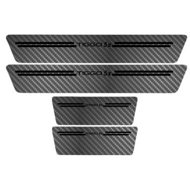 Imagem de Kit Soleira Protetora Porta Premium Black Carbono Tiggo 5x - Jhow Ades