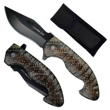 Imagem de Canivete com Lâmina Inox 9,5cm, Abertura Semiautomática e Cabo Ergonôm