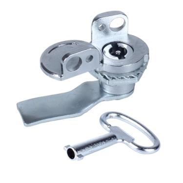 Imagem de JIQI Trava de língua giratória com capa à prova d'água com chave, um núcleo de trava em forma de cilindro para porta de caixa de distribuição ao ar livre