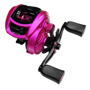 Imagem de Kit de pesca rosa com vara de pesca 1,65m 1 parte e carretilha com 4 r