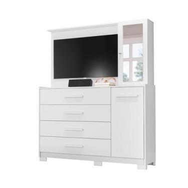 Imagem de Cômoda com Painel para TV Ilhabela 2 PT 4 GV Branca - Albatroz