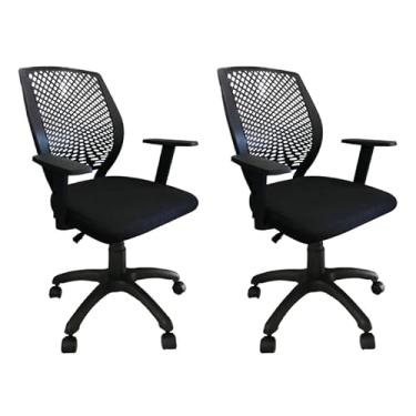 Imagem de Kit 2 Cadeiras Diretor Giratória Brunelli Escritório Ergonômica com Relaxsystem Encosto Telado Home Gourmet