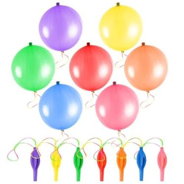 Imagem de Punch Balloons 26Pcs, Colorful Punching Balloons Heavy Duty, Bounce Balloon with Rubber Band Handle for Ourdoor Games Birthday Party