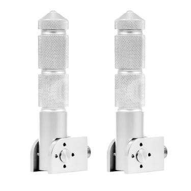 Imagem de povtii 2 Peças De Apoios Pés Dobráveis Para Motocicleta, Passageiro Motocicleta Elétrica 90 Graus, Suportes Apoio Universais Bicicleta 8 Mm (Prata)