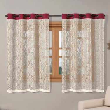 Imagem de Cortina Renda 2,20m x 1,40m Apartamento Oxford Sala Quarto Janela Cozi