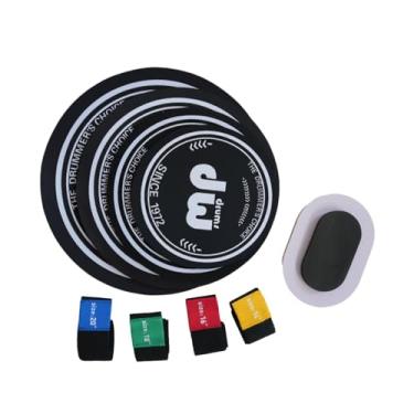 Imagem de YIJU Almofadas silenciadoras para bateria de 10, 12, 14 e 16 polegadas, conjunto de almofadas silenciadoras para pratos, almofada de prática para casa, com 4 Surdinas para Pratos