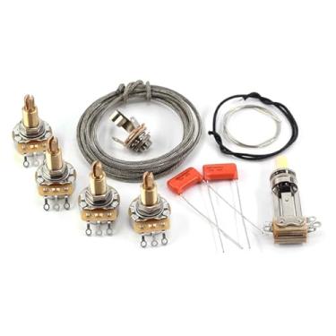 Imagem de The Art Of Tone Kit De Fiação Para Les Paul - Taot Custom Cts 525K, Potenciômetros Eixo Longo, Tampas Laranja 0,022/400 V