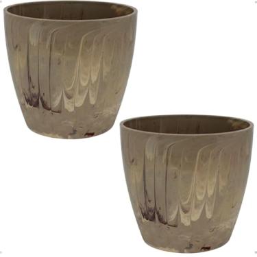 Imagem de Vaso Cachepô Decorativo Bege Ideal para Orquídeas Polipropileno Resistente numero 2 Kit com 2 Unidades