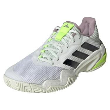 Imagem de adidas Tênis feminino Barricade 13, Branco/Preto/Cristal Jade, 39