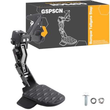 Imagem de GSPSCN Degrau de cama traseira para Dodge Ram 1500 DT 2019 2020 2021 2022 2023 2024 com dupla exaustão (novo estilo de carroçaria), degrau retrátil de caminhão dobrável #82215289AG,82215289AH