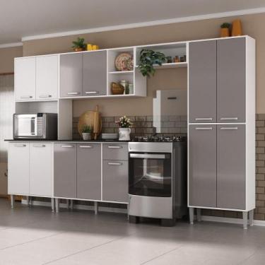 Imagem de Armário de Cozinha Modulada Completa Compacta 294cm com Balcão de Pia 