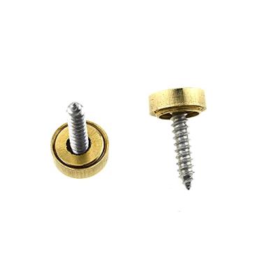 Imagem de Hahiyo Parafusos espelhados de diâmetro de 12 mm, aço inoxidável escovado, fácil instalação, de latão, decorativos, pregos dourados, 20 pares para espelhos de banheiro, painéis, cozinha, teto, artes