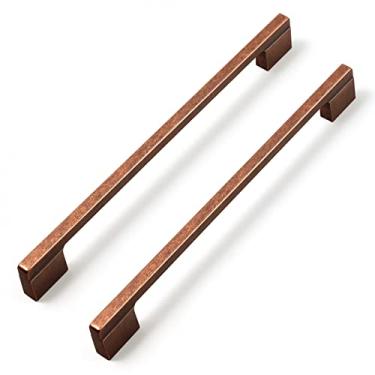 Imagem de Goo-Ki Puxadores de gaveta de cobre antigo com 6 parques 192 mm e 224 mm, puxador de barra reta, cobre antigo sólido para armários de cozinha e gavetas de cômoda 1816-AC-192