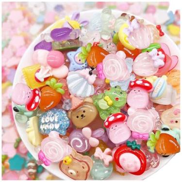 Imagem de JINDUODUO 60 pingentes de geleca a granel para kit de artesanato DIY, lindos pingentes de resina para artesanato (multicoloridos)