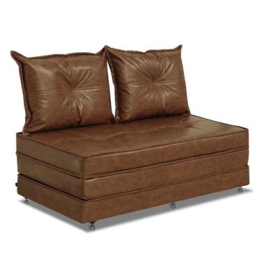 Imagem de Pufe Cama Dobrável 130cm Casal c/2 Almof. Cheias Linha Super - Due Dec