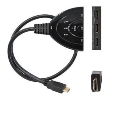 Imagem de Cabo Hdmi Divisor Splitter Duplicador Y 1 Macho Para 3 Fêmea