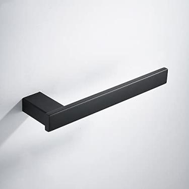 Imagem de Conjunto de banheiro preto fosco - gancho para roupão de aço inoxidável 304, suporte para papel higiênico | Suporte para toalha com parafuso, 3 peças