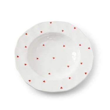 Imagem de Koythin Conjunto de tigela de ramen de chapéu de palha de cerâmica, tigelas de massa, tigela de servir salada para macarrão, jantar, salada, pode ir ao micro-ondas na lava-louças (Little Love)