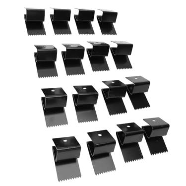 Imagem de Aramox Clipes De Janela, 16 Pcs Janela Guarda Reutilizável Furacão Board Up Clipe Obturador Hardware Fit para Madeira Compensada De Aço Inoxidável Furacão Clipe (Preto)