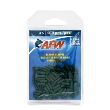 Imagem de American Fishing Wire Mangas de crimpagem de cilindro único, cor preta, tamanho 15, diâmetro interno de 0,082 cm, 100 peças