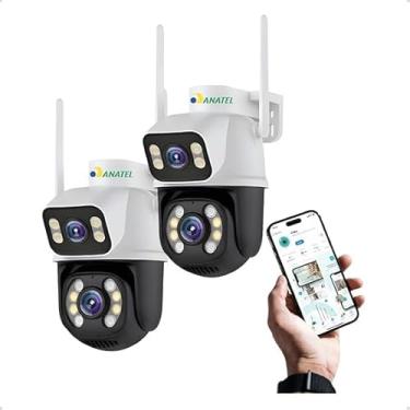 Imagem de Kit 2 Camera Segurança Externa Lente Dupla Noturna A28 Wifi