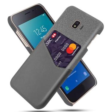 Imagem de Capa para Samsung Galaxy J2 CORE,Tela e tampa de couro PU,Anti-deslizante,Resistência à impressão digital,Caso de proteção de 360°com 1 slot de cartão atrás-Gray