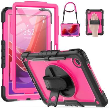 Imagem de HXCASEAC Capa para Lenovo Tab M11/K11 LTE 11 polegadas com protetor de tela/suporte para caneta/alça rotativa, capa protetora para tablet M11 (TB-330FU/TB-330XU) capa 2024, rosa