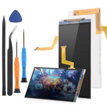 Imagem de YWLRONG Para Nintendo New 2DS XL/LL Tela LCD superior superior para Nintendo New 2DS XL/LL Screen Repair Replacement Assembly Accessories Part with Repair Tools