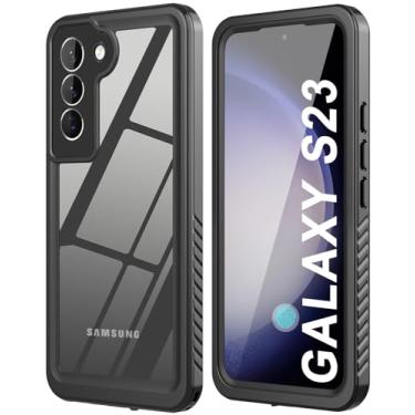 Imagem de ZWWADR Capa para Samsung Galaxy S23 à prova d'água com película embutida [corpo inteiro à prova de choque] [3 m militar à prova de choque] à prova de poeira subaquática para Galaxy S23 5G 6,1