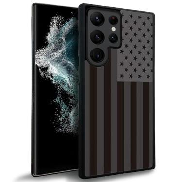 Imagem de YiXinBB Capa compatível com Samsung Galaxy S24 Ultra, Y Gray bandeira americana padrão G3 design de luxo capa rígida à prova de choque antiarranhões para Samsung Galaxy S24 Ultra