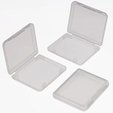 Imagem de Estojos de plástico transparente para armazenamento de itens pequenos, 6,3 x 5,3 x 1,1 cm (11 mm de espessura), versão grande | Pacote com 50