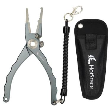 Imagem de Alicate de pesca, 19 cm, aço inoxidável 420, cortadores de carboneto de tungstênio (prata, 19 cm)