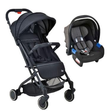 Imagem de Travel System Burigotto Carrinho De Bebê Zap Preto Com Bebê Conforto Touring X Preto Mesclado