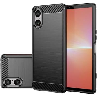 Imagem de Capa Para Sony Xperia 5 V (Tela 6.1) Carbon Fiber Leve Fina Maleável (Preto)