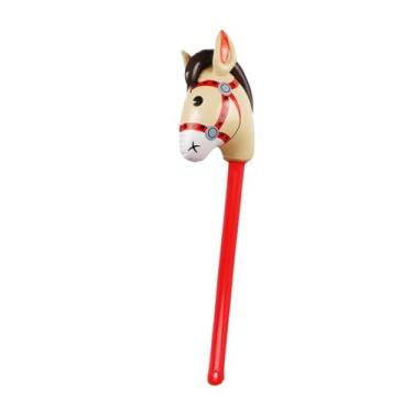 Imagem de Fancyes Brinquedo de Montaria em Forma de Cavalo de Pau Inflável para Festas, Vermelho