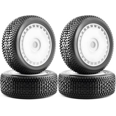 Imagem de 1/8 RC Off-Road Buggy Racing Tires and Wheels 17mm Hex RC Tires with Foam Inserts for ARRMA 1/8 Typhon 3S/6S Losi 8IGHT HSP Hyper HongNor FS Racing KYOSHO MP10 MP9 MP9e Neo.(4PCS/Set)