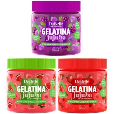 Imagem de Kit Dabelle 3 Gelatinas Jujuba Morango Melancia Uva Finalizadora Termo