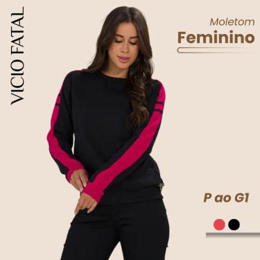 Imagem de Blusa Feminina Moletom Invernal Gola O-Feminino