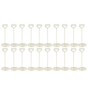 Imagem de Titulares de número de mesa elegantes planos decorativos de ferro exibir números de mesa para festas de casamento aniversário 12cm 20pcs (Ouro)