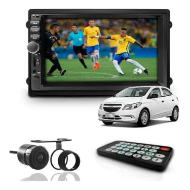 Imagem de Kit Central Multimídia Mp5 2 Din Bt Espelha Com Tv