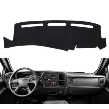 Imagem de TANDI - Tapete de cobertura de painel SG105 adequado para Chevy Chevrolet Silverado 1999 2000 2001 2002 2003 2004 2005 2006 2007 e GMC Sierra 1999-2007 1500 2500HD 3500HD Dashbo. Capa ar (Dacron