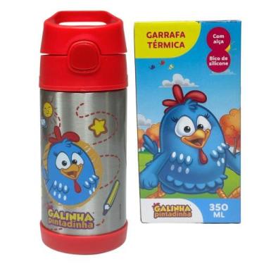 Imagem de Garrafa Térmica Inox Click Canudo 350Ml Galinha Pintadinha - Clio