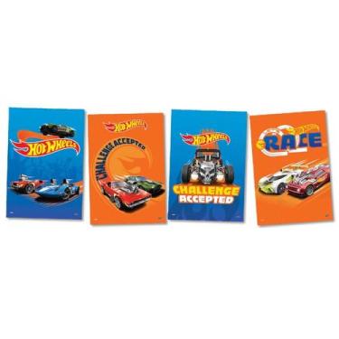 Imagem de Quadro Decorativos Festa Hot Wheels - 4 Unidades - Festcolor