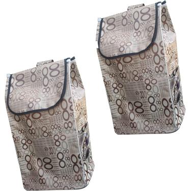 Imagem de Bolsa De Substituição Para Carrinho De Compras - Bolsa De Armazenamento à Prova D'Água De Pano Oxford 72l, Bolsa De Substituição De Compras De Supermercado De Grande Capacid, E, 2pcs