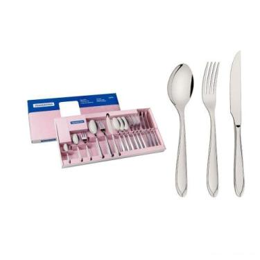 Imagem de Faqueiro Laguna Em Aço Inox Com Facas Para Churrasco Acabamento Em Bri