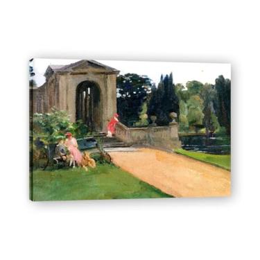 Imagem de Impressão em tela Palladian Bridge John Lavery Irish Realist Portrait & War Scenes – Arte de parede vintage para casa emoldurada 30 x 42 cm
