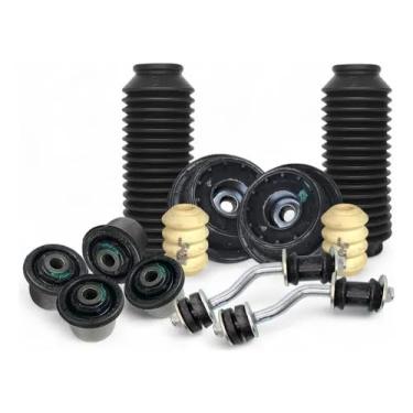 Imagem de Kit Suspensão Dianteira Compatível com Santana Quantum 1998 a 2005-4 Buchas de Bandeja + 2 Kits Batente Coifa Coxim + 2 Bieletas