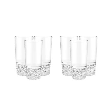 Imagem de Kit Conjunto 6 Copos De Vidro Diamante 290ml Transparente