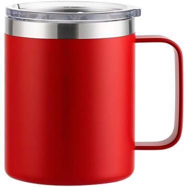 Imagem de Caneca Copo Térmico Aço Inox 360ml Cerveja Café Bebidas Vermelho